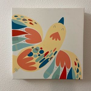 Block bird painting 12”x13”